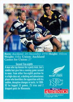 1995 Card Crazy Authentics Rugby Union NPC Superstars #27 Lee Stensness Back